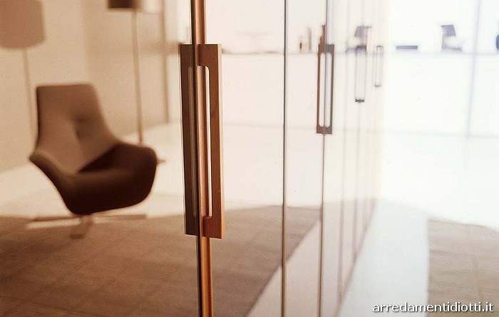 Profi specchio maniglia a ponte in legno det